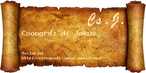 Csongrádi Jakus névjegykártya